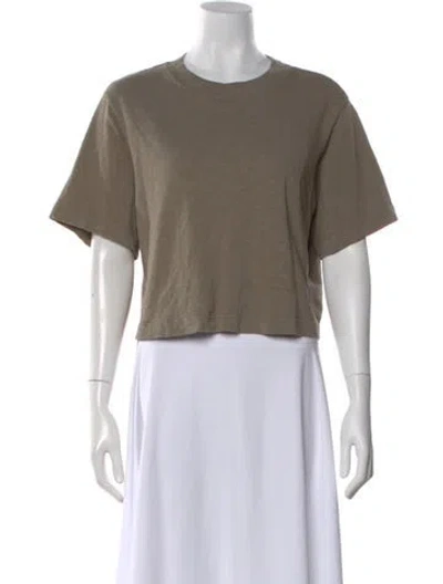 Pre-owned Cotton Citizen Crew Neck Short Sleeve Crop Top In Neutral