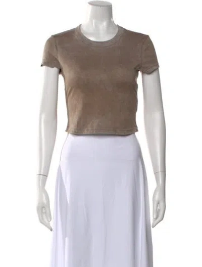 Pre-owned Cotton Citizen Crew Neck Short Sleeve Crop Top In Neutral