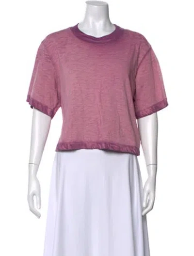 Pre-owned Cotton Citizen Crew Neck Short Sleeve Crop Top In Pink
