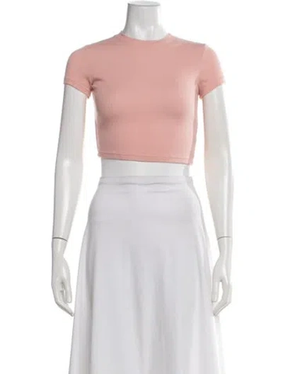 Pre-owned Cotton Citizen Crew Neck Short Sleeve Crop Top In Pink