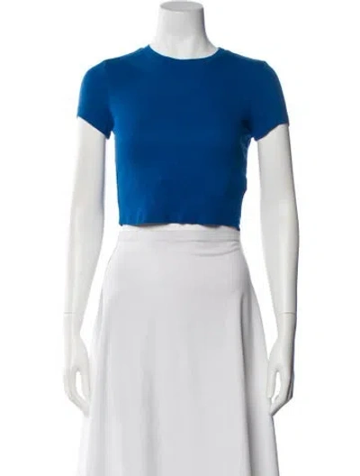 Pre-owned Cotton Citizen Crew Neck Short Sleeve Crop Top In White