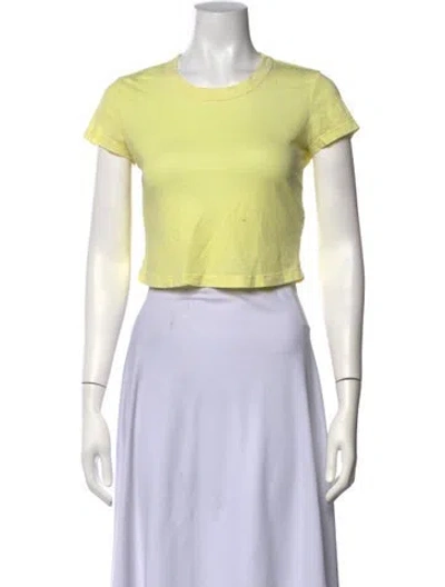 Pre-owned Cotton Citizen Crew Neck Short Sleeve Crop Top In Yellow