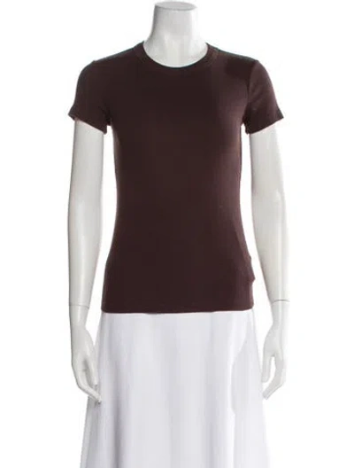 Pre-owned Cotton Citizen Crew Neck Short Sleeve T-shirt In Brown