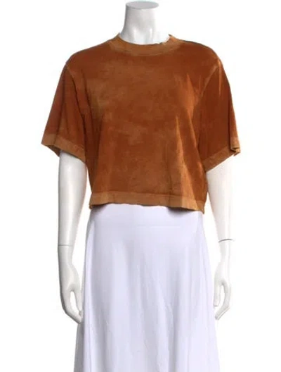 Pre-owned Cotton Citizen Crew Neck Short Sleeve T-shirt In Brown