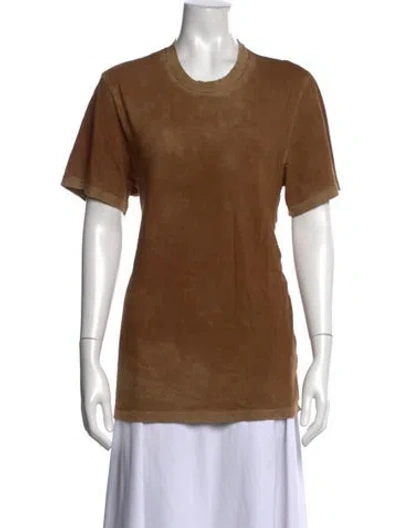 Pre-owned Cotton Citizen Crew Neck Short Sleeve T-shirt In Brown