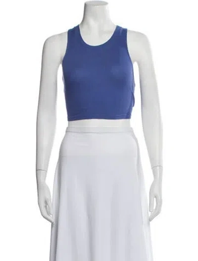 Pre-owned Cotton Citizen Crew Neck Sleeveless Crop Top In Black