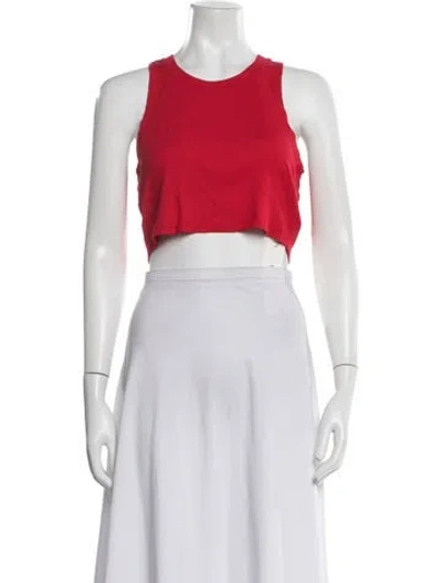 Pre-owned Cotton Citizen Crew Neck Sleeveless Crop Top In Green