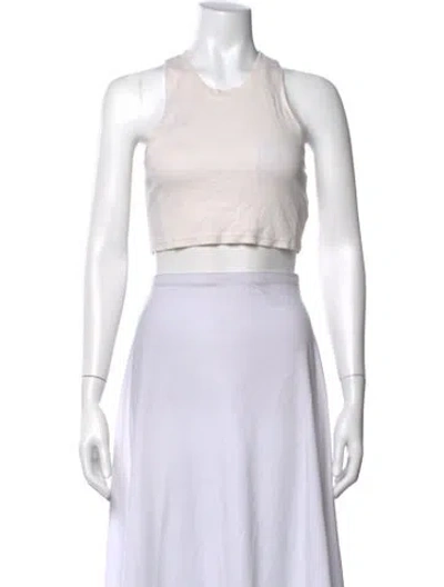 Pre-owned Cotton Citizen Crew Neck Sleeveless Crop Top In White