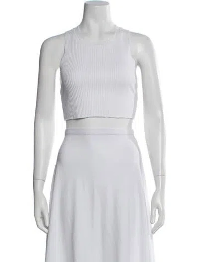 Pre-owned Cotton Citizen Crew Neck Sleeveless Crop Top In White