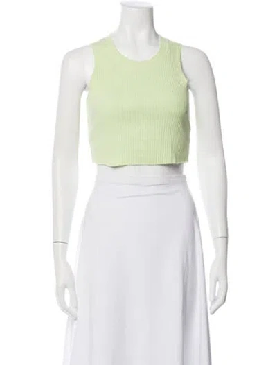 Pre-owned Cotton Citizen Crew Neck Sleeveless Crop Top In White