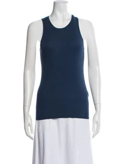 Pre-owned Cotton Citizen Crew Neck Sleeveless Top In Blue