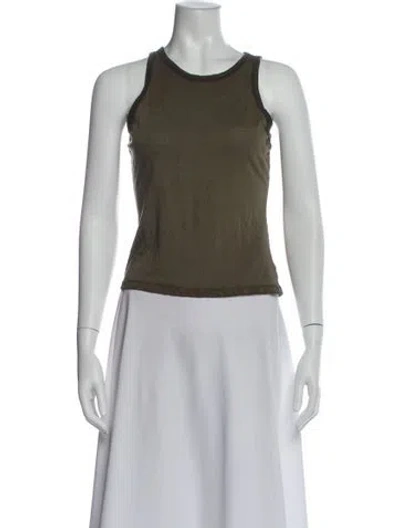 Pre-owned Cotton Citizen Crew Neck Sleeveless Top In Green