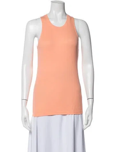 Pre-owned Cotton Citizen Crew Neck Sleeveless Top In Orange