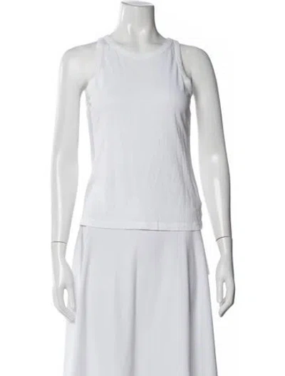 Pre-owned Cotton Citizen Crew Neck Sleeveless Top In White