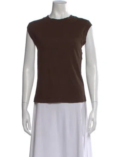Pre-owned Cotton Citizen Crew Neck Sleeveless T-shirt In Brown
