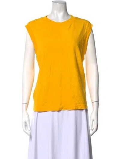 Pre-owned Cotton Citizen Crew Neck Sleeveless T-shirt In Yellow