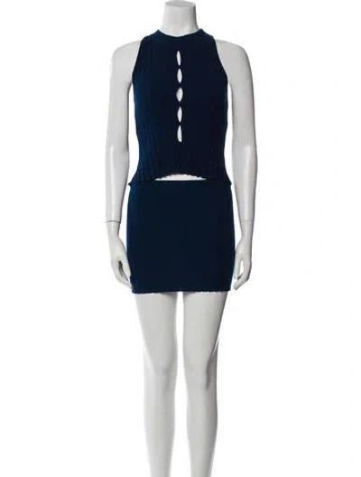 Pre-owned Cotton Citizen Cutout Accent Skirt Set In Blue