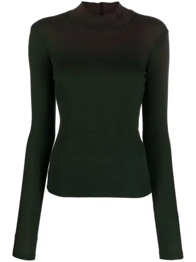 Cotton Citizen Dark Green High Neck Sweater