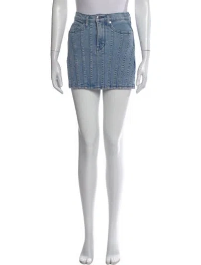 Pre-owned Cotton Citizen Distressed Accents Mini Skirt In Blue