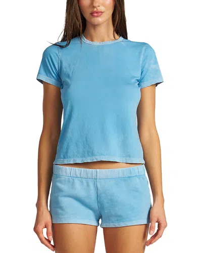 Cotton Citizen Distressed Crewneck Tee In Blue
