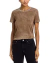 Cotton Citizen Distressed Crewneck Tee In Brown