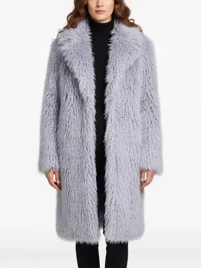 Pre-owned Cotton Citizen Faux-fur Long-sleeve Coat In Blue
