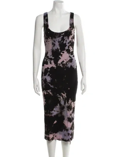 Pre-owned Cotton Citizen Floral Print Midi Length Dress In Gray