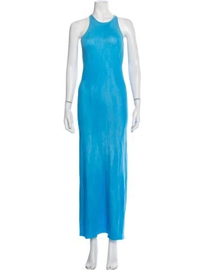 Pre-owned Cotton Citizen Halterneck Long Dress In Blue