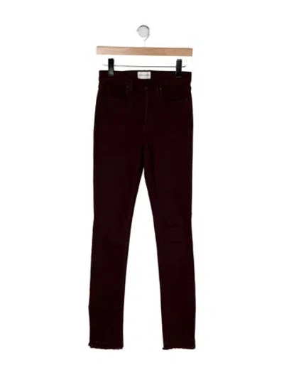 Pre-owned Cotton Citizen High-rise Skinny Leg Jeans In Burgundy