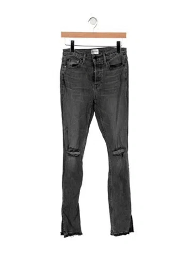 Pre-owned Cotton Citizen High-rise Skinny Leg Jeans In Grey