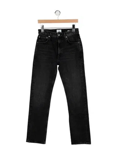 Pre-owned Cotton Citizen High-rise Straight Leg Jeans In Black