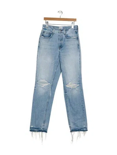 Pre-owned Cotton Citizen High-rise Straight Leg Jeans In Blue