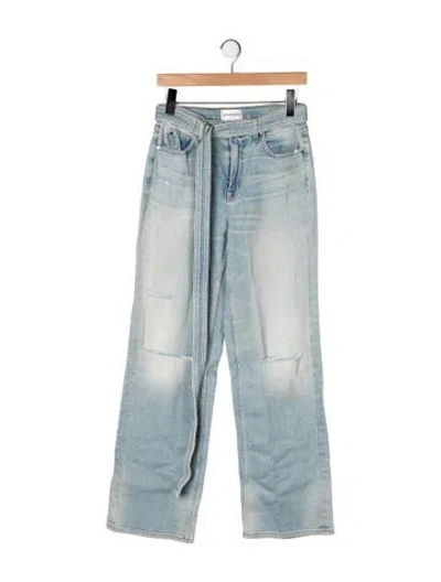 Pre-owned Cotton Citizen High-rise Straight Leg Jeans In Blue