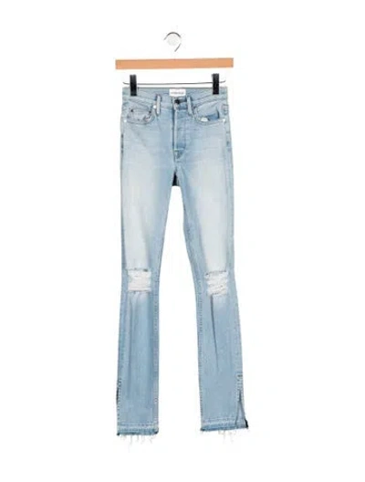 Pre-owned Cotton Citizen High-rise Straight Leg Jeans In Blue