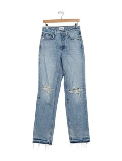 Pre-owned Cotton Citizen High-rise Straight Leg Jeans In Blue
