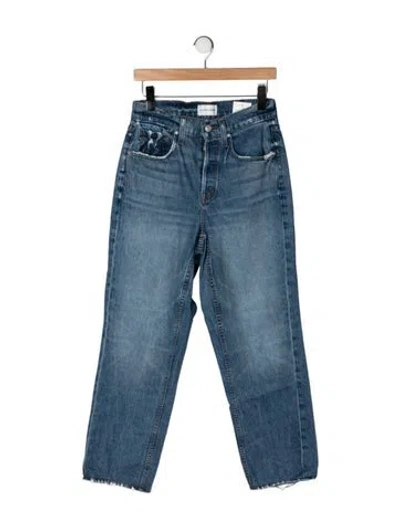 Pre-owned Cotton Citizen High-rise Straight Leg Jeans In Blue