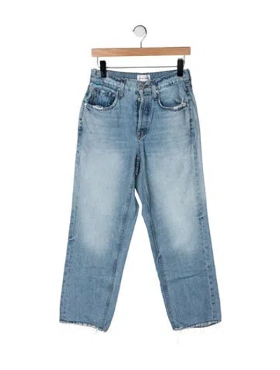 Pre-owned Cotton Citizen High-rise Straight Leg Jeans In Blue