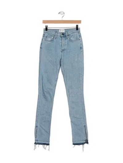 Pre-owned Cotton Citizen High-rise Straight Leg Jeans In Blue