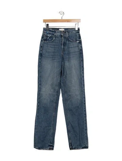 Pre-owned Cotton Citizen High-rise Straight Leg Jeans In Blue