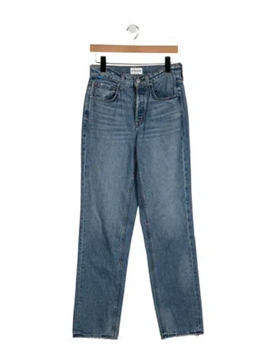 Pre-owned Cotton Citizen High-rise Straight Leg Jeans In Blue