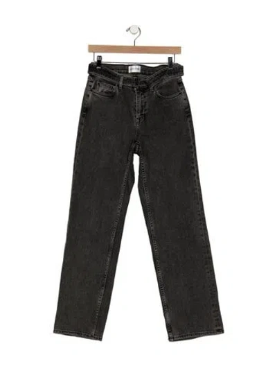 Pre-owned Cotton Citizen High-rise Straight Leg Jeans In Gray