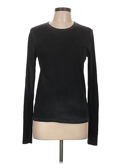 Pre-owned Cotton Citizen Long Sleeve Top Black Crew Neck Tops
