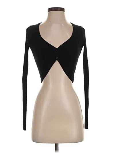 Pre-owned Cotton Citizen Long Sleeve Top Black Plunge Neckline Tops