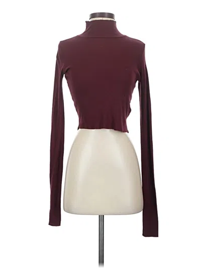 Pre-owned Cotton Citizen Long Sleeve Top Burgundy Turtleneck Tops