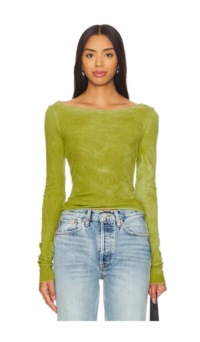Cotton Citizen Marbella Boat Neck Shirt In Green