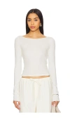 Cotton Citizen Marbella Boat Neck Top In 白色