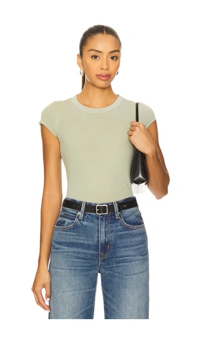 Cotton Citizen Marbella Cap Sleeve Tee In Green
