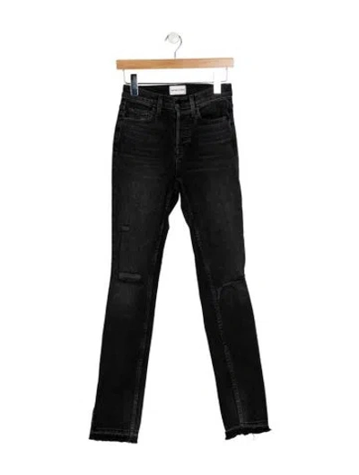 Pre-owned Cotton Citizen Mid-rise Straight Leg Jeans In Black