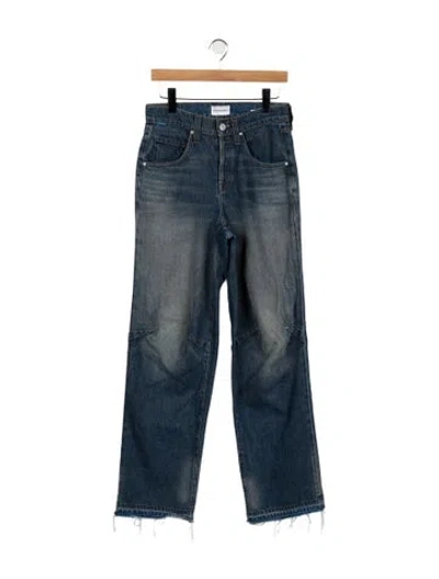 Pre-owned Cotton Citizen Mid-rise Straight Leg Jeans In Blue