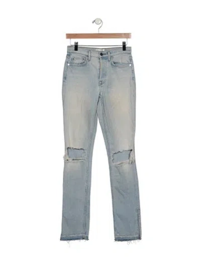 Pre-owned Cotton Citizen Mid-rise Straight Leg Jeans In Blue